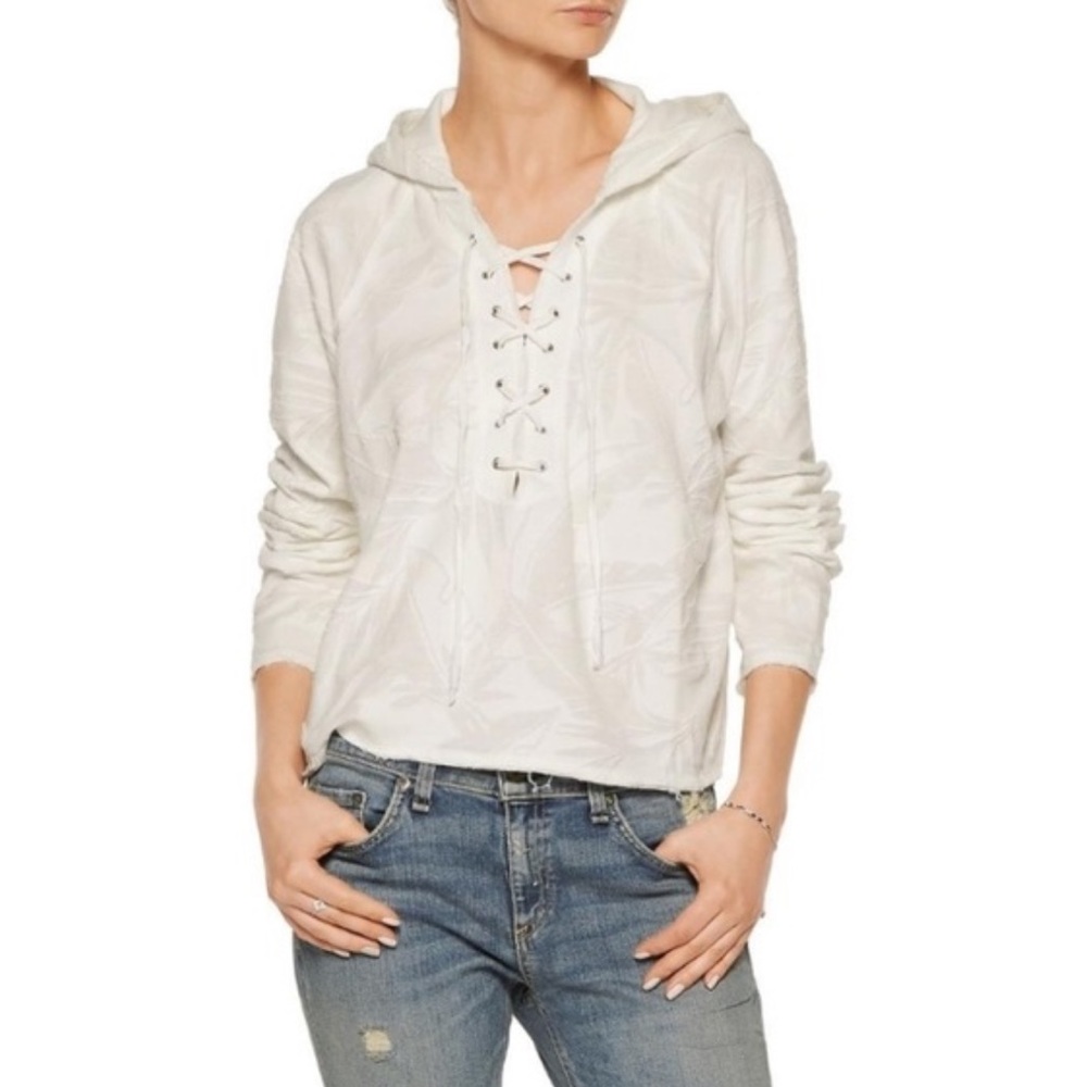 Rag & Bone Lace Up Hooded Sweater
